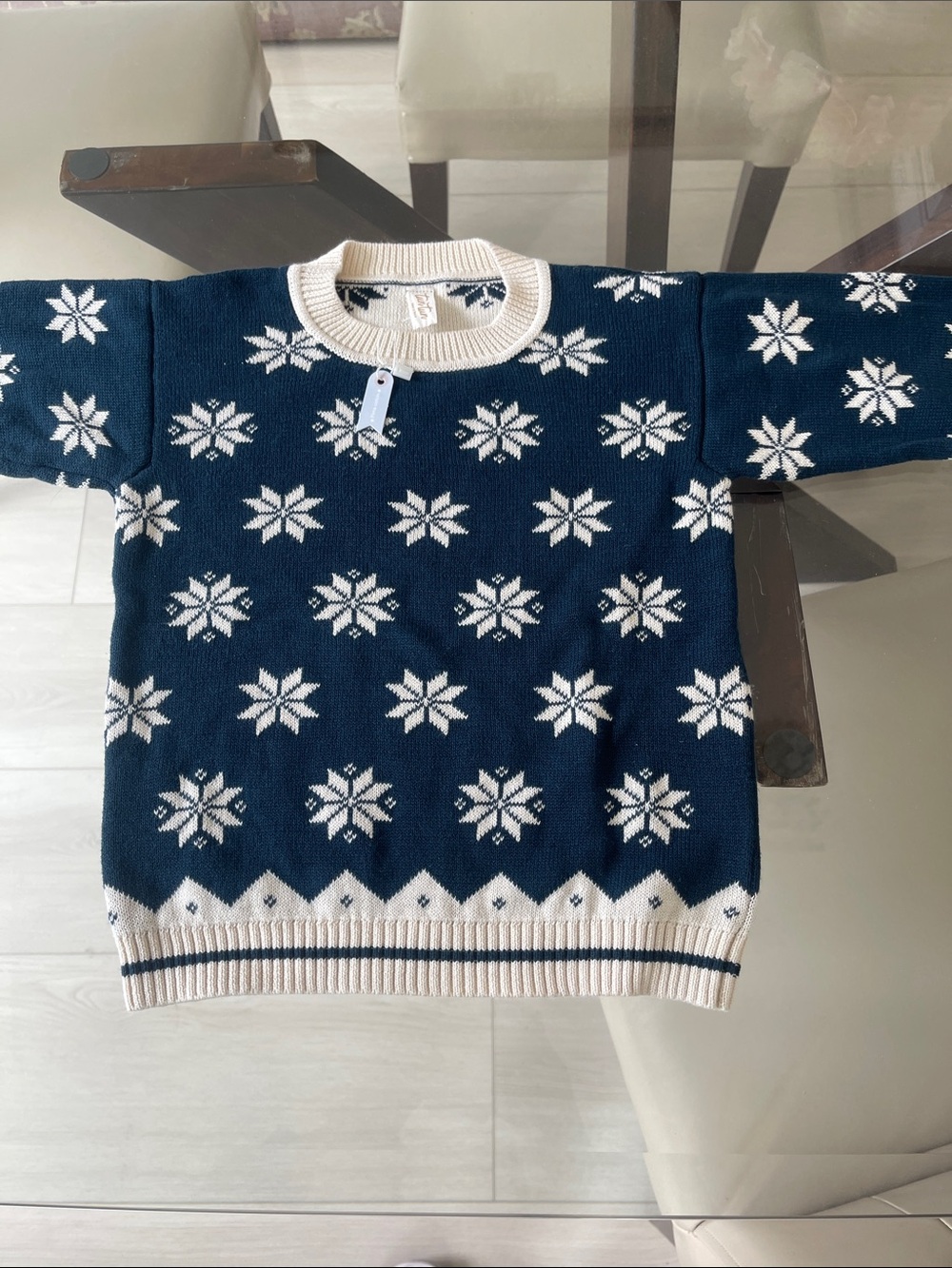 Tun Tun Luxury Brand Pima Cotton Kids Snowflake Knit Kids Sweater